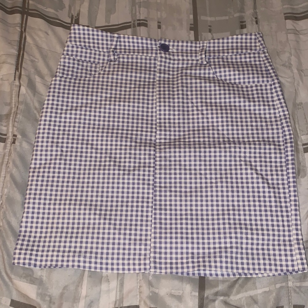 Pastel purple checkered skirt!!